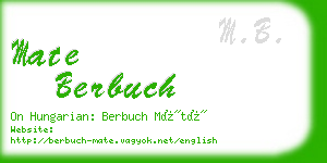 mate berbuch business card